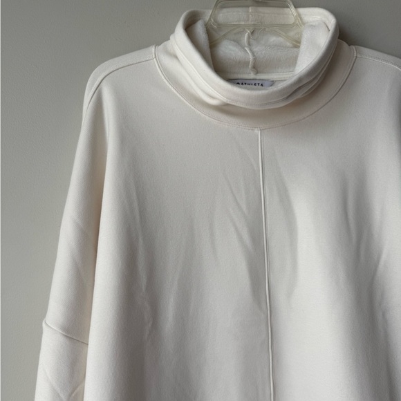 NWT Athleta Cozy Karma Funnel Neck Sweater Size XL Cream White Ivory Fleece - Picture 8 of 8